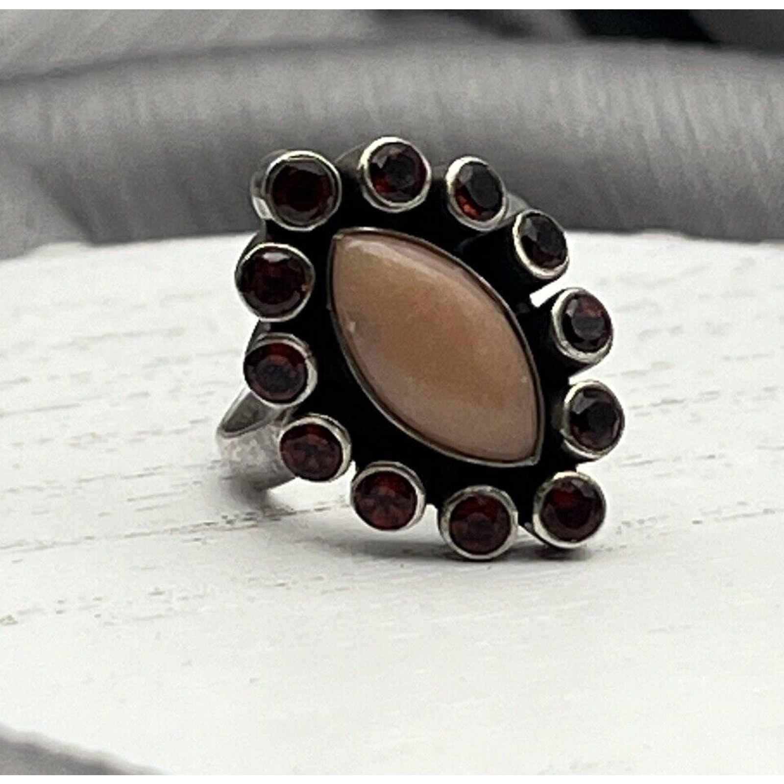 Nicky Butler Nb India 925 Garnets Quartz Pink Center Stone Ladies Ring Size 7 90$